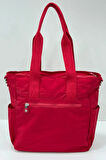 Çok Cepli Kadın Omuz Çantası Orta Boy Günlük HV3032 Kırmızı