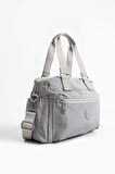 Çok Cepli Kadın Omuz Çantası Orta Boy Günlük HV4018 Gri
