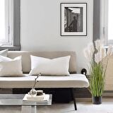 Yapay Çiçek Saksılı Salon Bitkisi Beyaz Püskül Grass Panpas