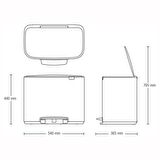 Brabantia Çöp Kutusu İki Bölmeli Kırmızı 11+23 Lt Bo Pedal Bin 121166