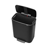Brabantia Bo Matt Black Pedallı Çöp Kutusu 60lt (plastik İç Kovalı) (8710755211362)