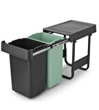 Brabantia Sort&go Buılt–ın Dark Grey Çöp Kutusu 2x15lt 