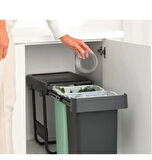 Brabantia Sort&go Buılt–ın Dark Grey Çöp Kutusu 2x15lt 