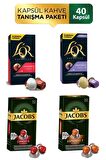 Jacobs ve L'OR Kapsül Kahve Tanışma Paketi 10 x 4 Paket 