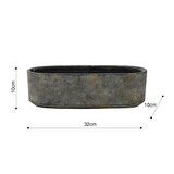 Saar Siyah Çimento Saksı Siyah 32*10*10cm