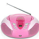 LENCO SCD-37 USB Pembe - Taşınabilir FM Radyo CD ve USB çalar - Pembe