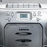 LENCO SCD-420 SI - TAŞINABİLİR Müzik Seti FM RADYO CD KASET ÇALAR Gümüş