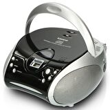 LENCO SCD-24 SİYAH/GÜMÜŞ - CD ÇALARLI TAŞINABİLİR Müzik Seti STEREO FM RADYO - SİYAH/GÜMÜŞ