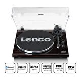 Lenco LBT-288 WA Pikap Plak Çalar Bluetoothlu Retro Koyu Kahve Ceviz Pikap Plak Çalar