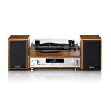 LENCO MC-160 WD PİKAP Hİ-Fİ STEREO SETİ BLUETOOTHLU DAB+ FM RADYO USBLİ MP3 KAYIT ÖZELLİKLİ MÜZİK SETİ PLAKÇALAR AHŞAP