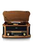 Lenco Classic Phono TCD-2551 Retro Pikap Bluetooth USB Radyo CD Kaset AHŞAP Plak Çalar