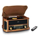 Lenco Classic Phono TCD-2571 Retro Pikap Bluetooth USB DAB+/FM Radyo CD Kaset AHŞAP Plak Çalar
