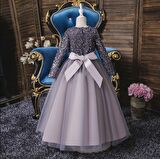 Tarlatanlı Sakallı Pul Payetli Kız Çocuk Elbisesi - Balo Elbisesi - Kız Çocuk Abiye Modeli