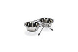 Beeztees Köpek İkili Mama Su Kabı, Paslanmaz Çelik, 11cm, 2x180ml