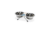Beeztees Köpek İkili Mama Su Kabı, Paslanmaz Çelik, 11cm, 2x180ml
