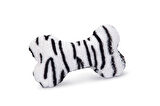 Beeztees Köpek Oyuncağı, Sesli, Kemik, Peluş, Siyah/Beyaz, 18x13x3cm
