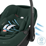Maxi-Cosi Pebble SlideTech Tam Yatabilen 0-13 Kg Ana Kucağı ve Oto Koltuğu Twillic Green