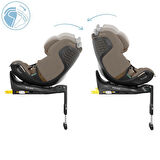 Maxi-Cosi Emerald 360 Pro I-Size Dünyanın İlk Kızaklı, Araç Dışına Çıkabilen İsofix'li 360 Dönebilir Yatabilir 0-36 kg Bebek Oto Koltuğu Authentic Truffle