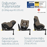 Maxi-Cosi Mica 360 Pro i-Size Dünyanın İlk Kızaklı, Araç Dışına Çıkabilen ADAC'lı İsofix'li 360 Dönebilir Yatabilir 0-18 kg Bebek Oto Koltuğu Authentic Truffle