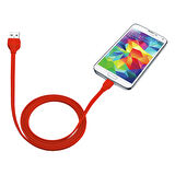 Trust 20137 Urban Flat Micro Usb 1M Kablo,Kırmızı 