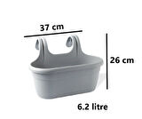 Omnipazar KRS-350 Dekoratif Plastik İnci Askılı Balkon Saksı 6.2 Litre