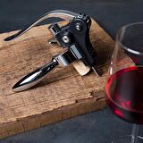 Vacu Vin 66514606 Kaldıraçlı Tirbuşon Yatay Paslanmaz Çelik Siyah Kutulu