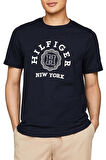 Tommy Hilfıger Ön Logolu Yuvarlak Yaka Tişört