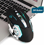  Oyuncu Mouse  Pc- Laptop Işıklı Oyuncu Mouse Gaming Usb Kablolu Siyah 1600 Dpi