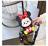 Mickey Mause Oturan Minnie Bozuk Para Cüzdanı Çanta Çocuk Cüzdan Küçük Para Kutusu Omuzdan Askılı Çanta