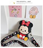 Mickey Mause Oturan Minnie Bozuk Para Cüzdanı Çanta Çocuk Cüzdan Küçük Para Kutusu Omuzdan Askılı Çanta