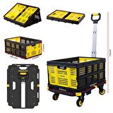 STANLEY PC532B 137kg 62x45cm Dört Tekerli Çekme Kollu Yük ve Paket Taşıma Arabası + FT505 25Kg Katlanır Çok Amaçlı Taşıma Sepeti