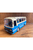 1/27 Ölçek Nostalji Halk Otobüsü Sesli Ve Işıklı Oyuncak Halk Otobüsü Mavi Eski Model Otobüs Diecast