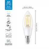 WiZ  Wi-Fi  Beyaz Ambiyans Akıllı Filament Ampul 40W - C35 - E14 İnce Duy