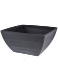 Yivli Antrasit Plastik Kare Saksı G 52 cm D 52 cm Y 25 cm