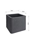 Namook Plastik Taş Tasarım Saksı Gri G 39cm D 39cm Y 33cm