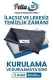 Pella Classic 3'lü Mikrofiber Temizlik Bezi, Cam, Araba, Mutfak, Fiber Temizleme Bezi (40 X 60 Cm)