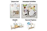 Minera 0-6 Yaş Saka Ahşap Montessori Çocuk Oyun, Çalışma ve Aktivite Masası ve Sandalyesi Seti