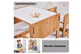 Minera 2-4 Yaş Kumru Ahşap Montessori Çocuk Oyun, Çalışma ve Aktivite Masası ve Sandalyesi Seti