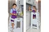 Minera Ahşap Montessori Öğrenme Kulesi / 2-6 Yaş / Beyaz