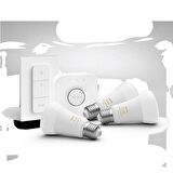 Philips Hue 8-75W Beyaz Amb. Akıllı Bşl Seti 3lü Kum E27 Bt Özl. - 929002468403