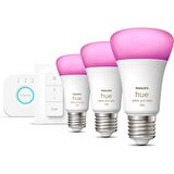 Philips Hue 75W Renkli Akıllı Başlangıç Seti 3'lü Kumandalı E27 Bluetooth Özellikli