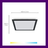Wiz Siyah Akıllı Sıva Üstü RGB Kare Panel Tavan Armatürü 36W