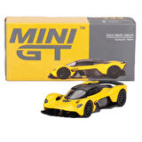 1:64 Diecast Aston Martin Valkyrie Sunburst Yellow Mini GT Model Araba