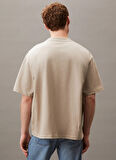 Calvin Klein Jeans Bej Erkek T-Shirt LV04RB295GPAH SS HI LOW EMB 16S JER