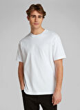 Calvin Klein Jeans Beyaz Erkek T-Shirt LV04RAB812YAA SS REL LIQUID CK MONO