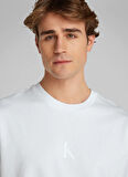 Calvin Klein Jeans Beyaz Erkek T-Shirt LV04RAB812YAA SS REL LIQUID CK MONO