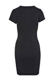Kadın SS CTN Contour 1X1 RIB SS Mini Elbise – Siyah | L
