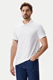 Erkek Ck Pamuklu Polo T-Shirt - Beyaz | XS