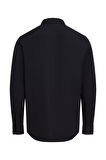 Erkek Uzun Kollu Slim Fit Gömlek - Siyah | XS