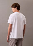 Calvin Klein Jeans Beyaz Erkek T-Shirt LV04RB828GYAA SS 20S EMBRD CK SHIEL